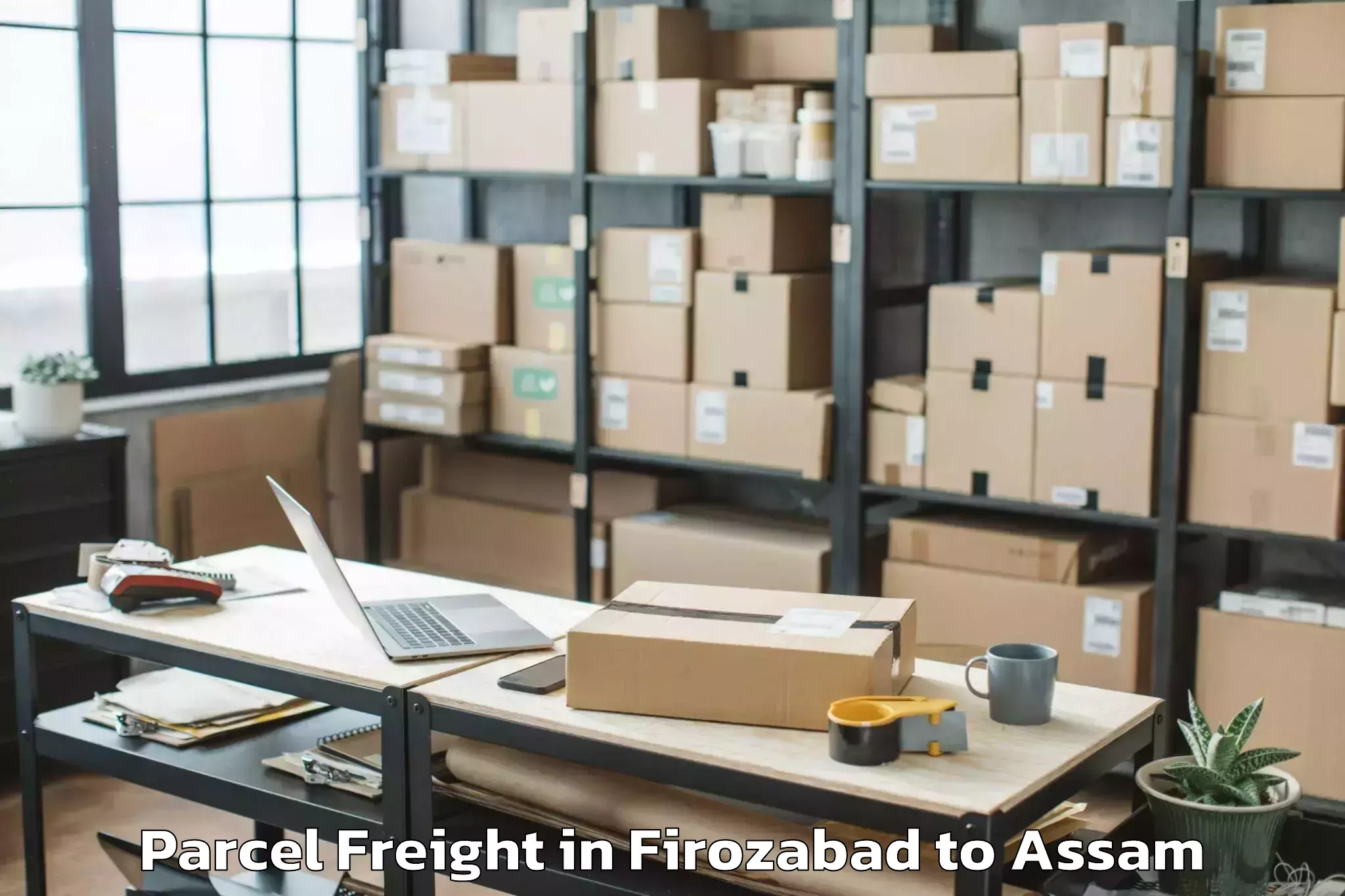 Top Firozabad to Banekuchi Parcel Freight Available